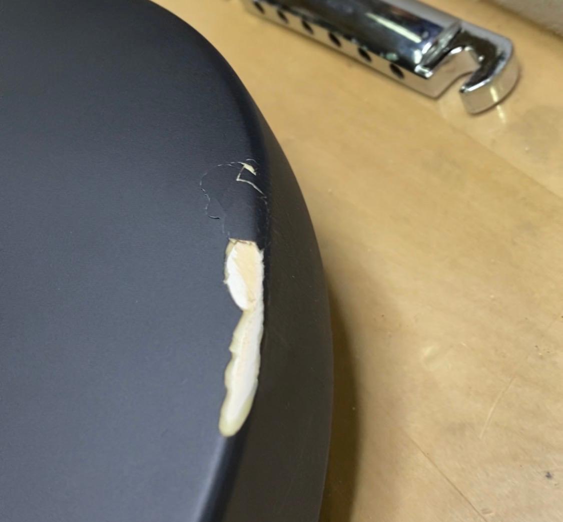 Guitar Repair for a paint crack for a black telecaster