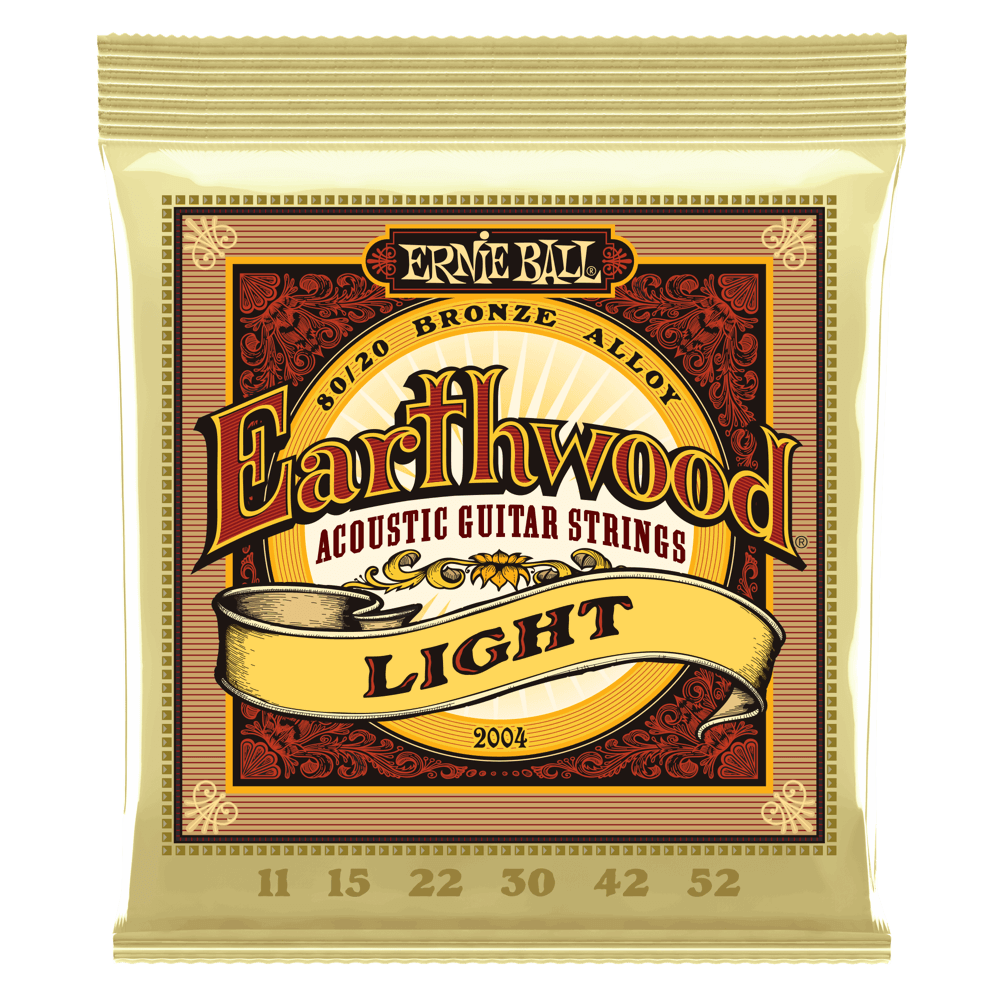 Ernie Ball Light Earthwood 80/20 Bronze Acoustic Guitar Strings 11-52 Gauge