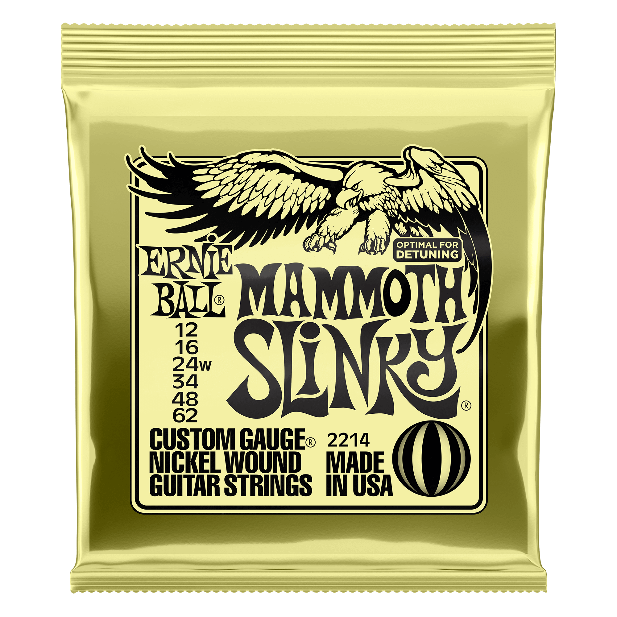 Ernie Ball Mammoth Slinky Nickel Wound Electric Guitar Strings with wound G 12-62 Gauge