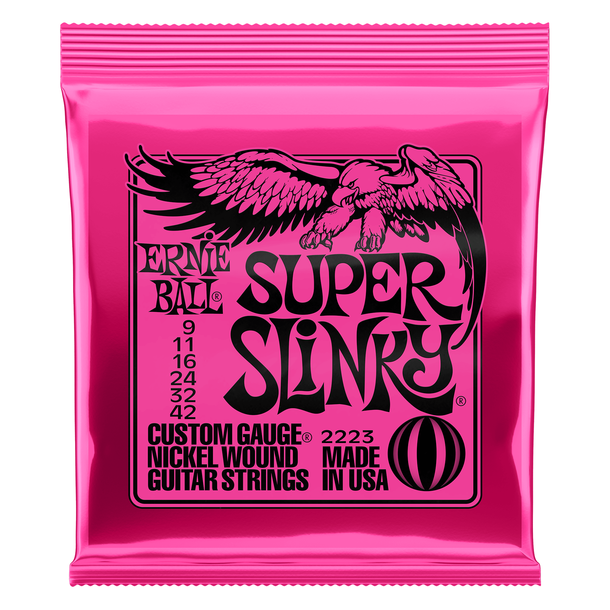 Ernie Ball Super Slinky Nickel Wound Electric Guitar Strings 9-42 Gauge