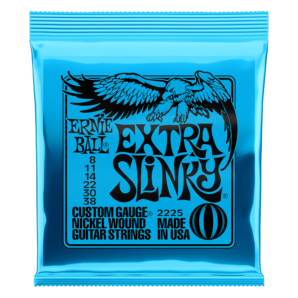 Ernie Ball Extra Slinky Nickel Wound Electric Guitar Strings 8-38 Gauge