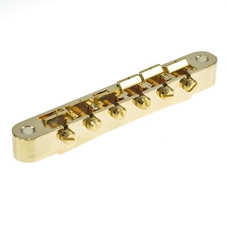 Faber ABRM-GG Bridge, Fits 4mm studs, Gloss Gold, Brass saddles gold plated