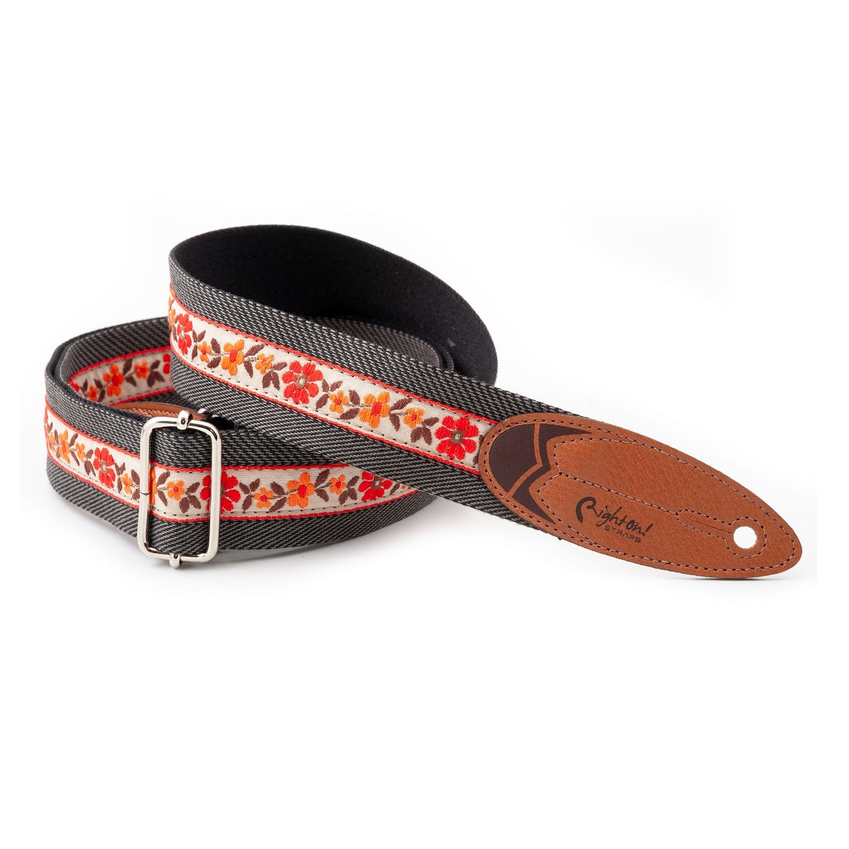 RightOn Surf Hawaii Black Guitar Strap