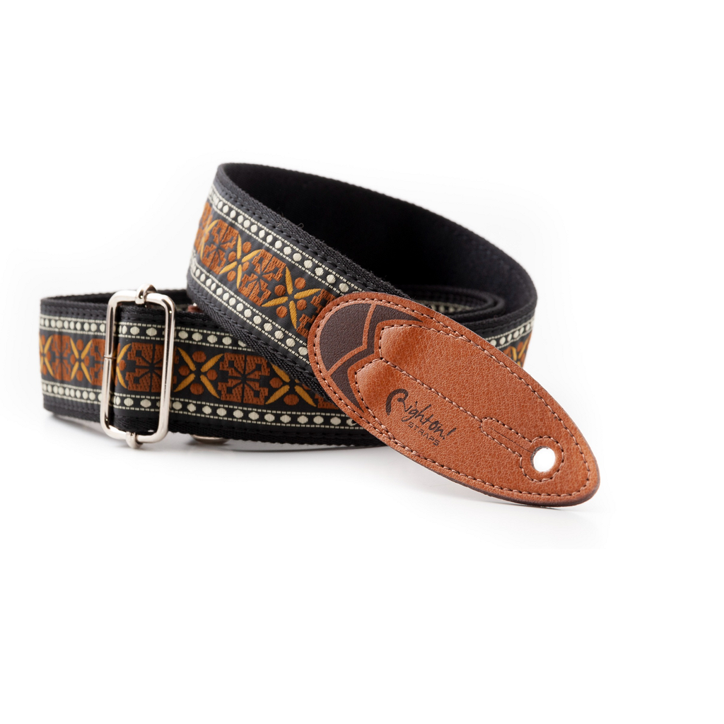 RightOn Surf Rider Brown Guitar Strap