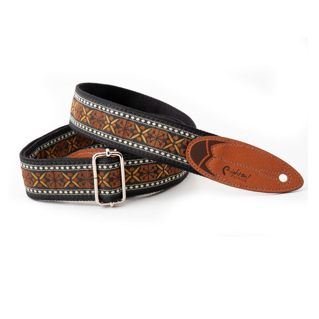 RightOn Surf Rider Brown Guitar Strap