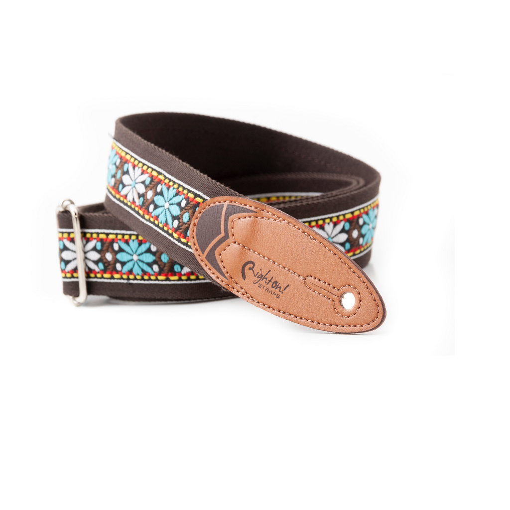 RightOn Surf Wind Brown guitar strap